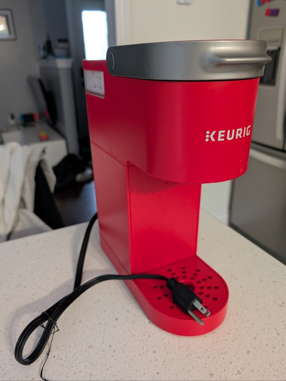 Keurig Compact Single-Serve Coffee Brewer in Red with Silver Accent